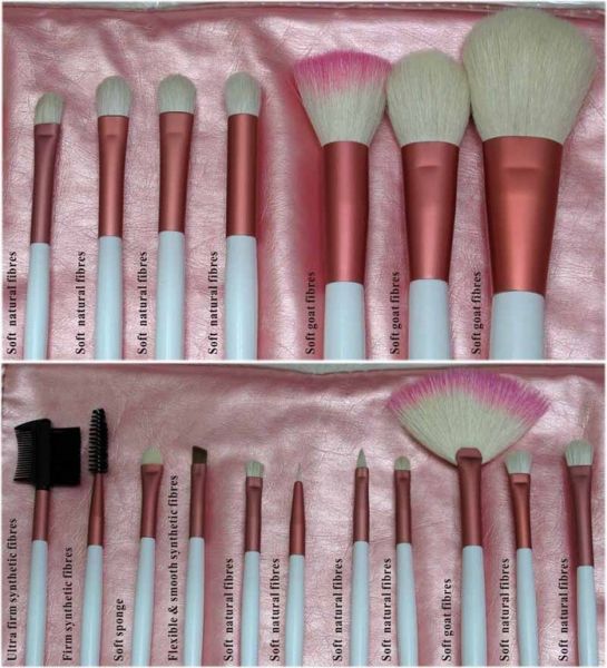 Kit 18 Pincéis ROsa